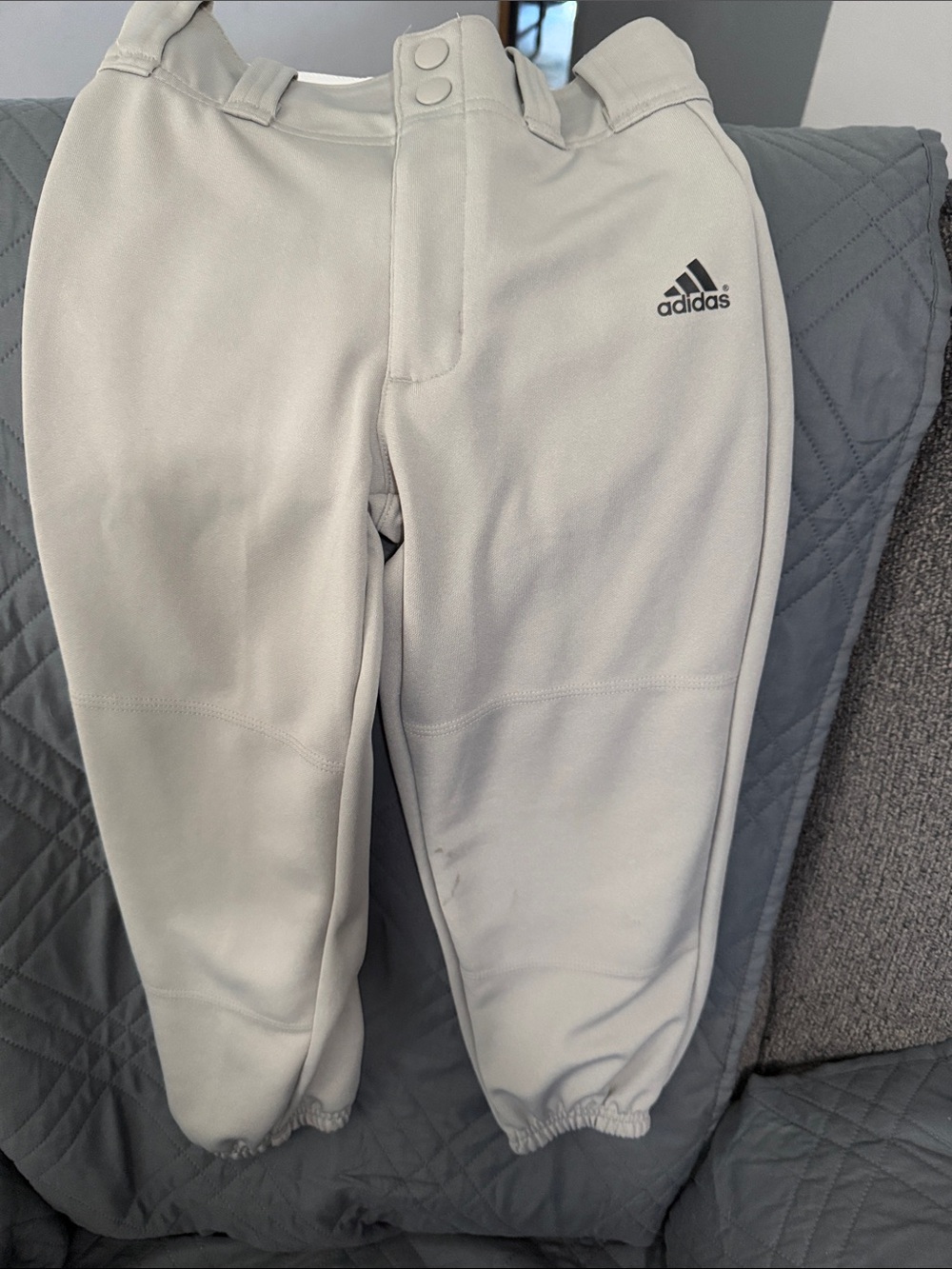 adidas Xs Kids Light Gray baseball pants